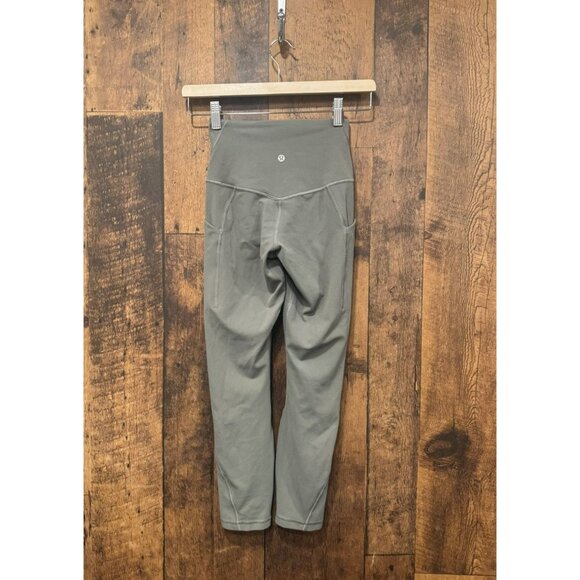 Lululemon Align High Rise Crop with Pockets 23" Grey Sage Sz 2 - Picture 3 of 7